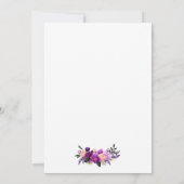 Vrijgezellenfeest Paars Violet Floral Gold Invite Kaart (Achterkant)