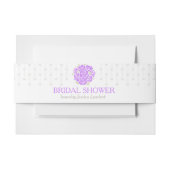 Vrijgezellenfeest paarse bloemen grijs hart buik b uitnodigingen wikkel (Voorkant Voorbeeld)