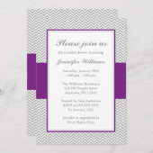 Vrijgezellenfeest Paarse en grijze Chevron Kaart (Voorkant / Achterkant)