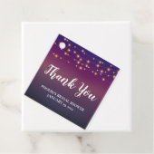 Vrijgezellenfeest Paarse evening Sky String Lights Bedankjes Labels (In situ)