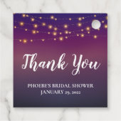 Vrijgezellenfeest Paarse evening Sky String Lights Bedankjes Labels (Achterkant)