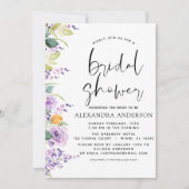 Vrijgezellenfeest Paarse Floral Greenery Kaart (Voorkant)