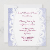 Vrijgezellenfeest Paarse Floral Tea Kaart (Achterkant)