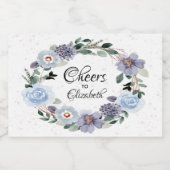 Vrijgezellenfeest Paarse Floral Waterverf Mini Sparkling Wijnetiket (Enkel label)