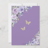 Vrijgezellenfeest Paarse Lila Floral Butterflies R Kaart (Achterkant)