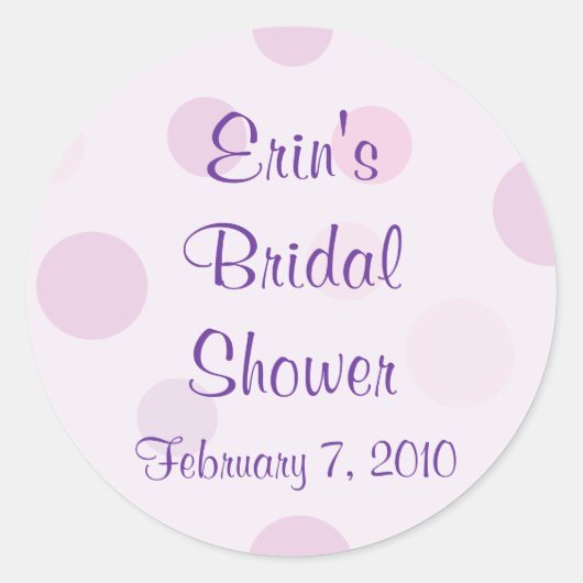 Vrijgezellenfeest Paarse Polka Dot Thema Stickers (Voorkant)