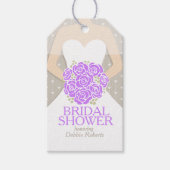 Vrijgezellenfeest paarse repetitie cadeau label vo cadeaulabel (Voorkant)