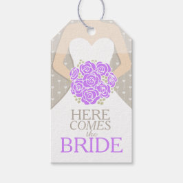 Vrijgezellenfeest paarse repetitie cadeau label vo cadeaulabel