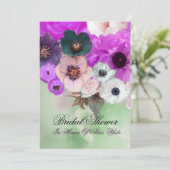 VRIJGEZELLENFEEST PAARSE ROZEN EN ANEMOENSTROMEN KAART (Staand voorkant)