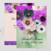 VRIJGEZELLENFEEST PAARSE ROZEN EN ANEMOENSTROMEN KAART (Voorkant / Achterkant)