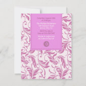 Vrijgezellenfeest Paarse uitnodiging (Achterkant)