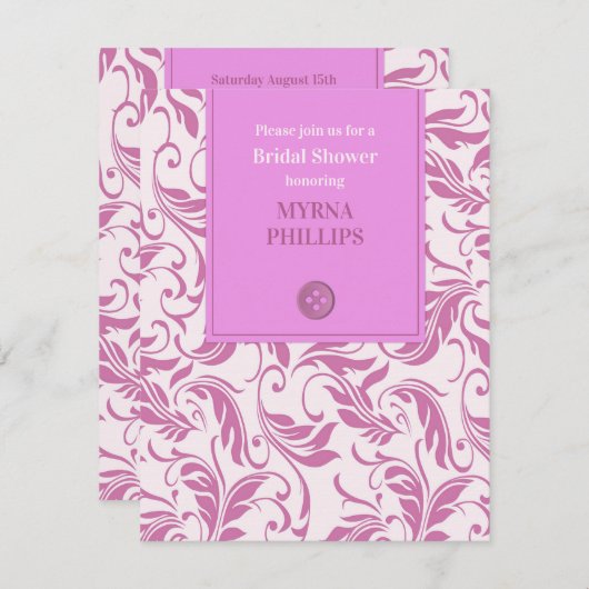 Vrijgezellenfeest Paarse uitnodiging (Voorkant / Achterkant)