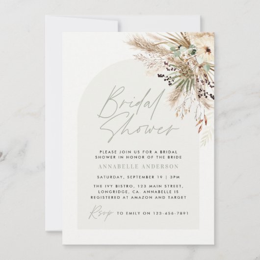 Vrijgezellenfeest pampas eucalyptus modern sage gr kaart (Voorkant)