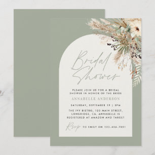 Vrijgezellenfeest pampas eucalyptus modern sage gr kaart