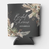 Vrijgezellenfeest pampas eucalyptus moderne zwarte blikjeskoeler (Voorkant)