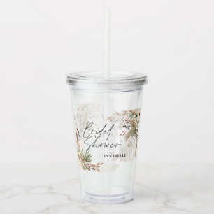 Vrijgezellenfeest pampas floral modern elegant acryl drinkbeker