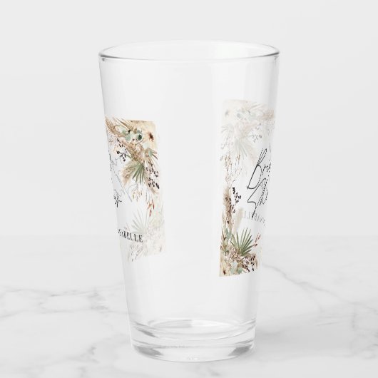 Vrijgezellenfeest pampas floral modern elegant glas (Links)