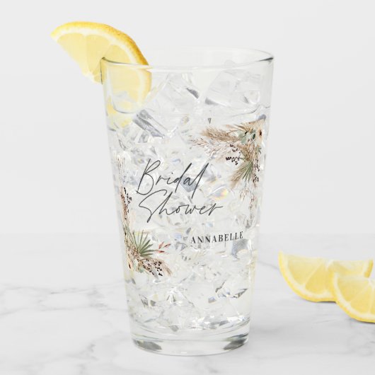 Vrijgezellenfeest pampas floral modern elegant glas (Voorkant ijs)