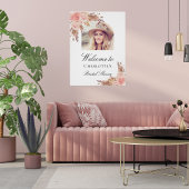 Vrijgezellenfeest pampas gras blush roze boogfoto perfect poster