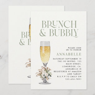 Vrijgezellenfeest pampas gras brunch en bubbly inv kaart