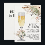 Vrijgezellenfeest pampas gras brunch en bubbly kaart<br><div class="desc">Vrijgezellenfeest pampas gras en eucalyptus modern boho elegant champagne brunch en stijlvol ontwerp van het feestdecor.</div>