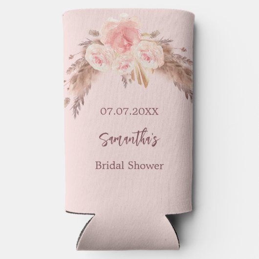 Vrijgezellenfeest pampas gras roos goudbloemen naa seltzer blikjeskoeler (Achterkant)