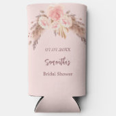 Vrijgezellenfeest pampas gras roos goudbloemen naa seltzer blikjeskoeler (Voorkant)