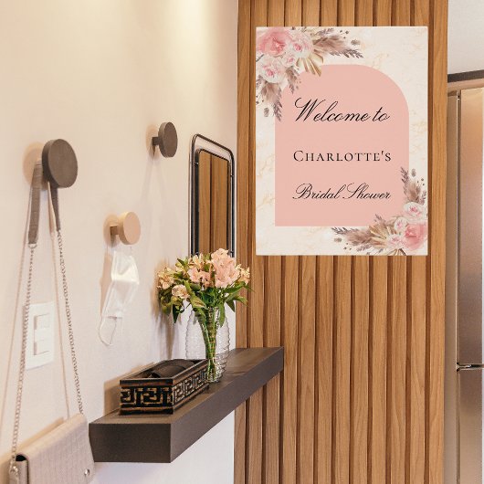 Vrijgezellenfeest pampas gras roos goudzool perfect poster