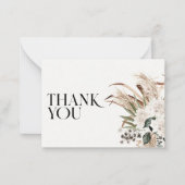 Vrijgezellenfeest pampas gras wit natuurlijk dank notitiekaartje (Voorkant)