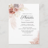 Vrijgezellenfeest Pampas Grass Tan Script Uitnodiging Briefkaart (Voorkant)