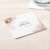 Vrijgezellenfeest Pampas Grass Tan Terracotta Kartonnen Onderzetters (Schuin)