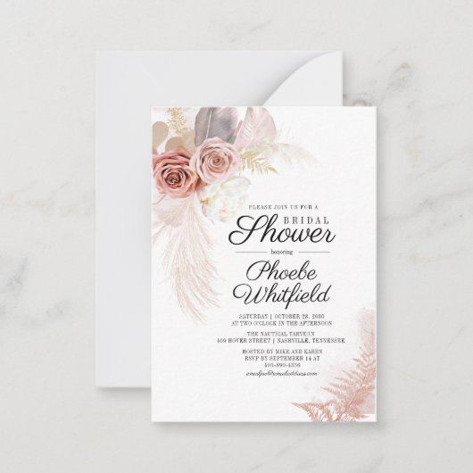 Vrijgezellenfeest Pampas Grass Terracotta Budget K Notitiekaartje (Voorkant)