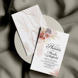 Vrijgezellenfeest Pampas Grass Terracotta Budget K Notitiekaartje<br><div class="desc">Creëer uw eigen persoonlijke en persoonlijke uitnodiging voor Pampas Grass Tan Floral Bridal Shower gemakkelijk met uw douchegegevens door op bovenstaande knop 'Personaliseren' te klikken. Gebruik de knop "Aanpassen" om de stijl en plaatsing van tekst verder te herschikken en te formatteren. Het zou gemakkelijk een nieuwe bestemming kunnen zijn voor...</div>