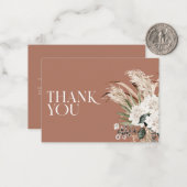 Vrijgezellenfeest pampas grass terracotta dank u notitiekaartje (Voorkant / Achterkant in situ)