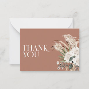Vrijgezellenfeest pampas grass terracotta dank u notitiekaartje