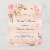 Vrijgezellenfeest pampas grasvis blush vlinder bud flyer (Voorkant)