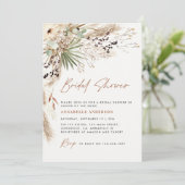 Vrijgezellenfeest pampas modern boho elegant kaart (Staand voorkant)