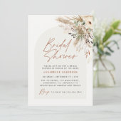 Vrijgezellenfeest pampas modern boho elegant kaart (Staand voorkant)