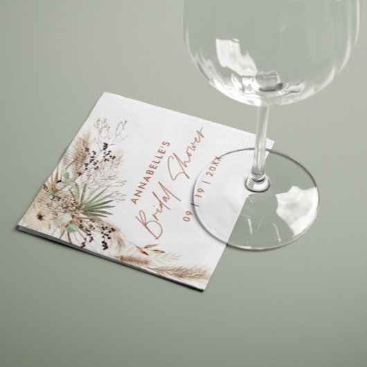 Vrijgezellenfeest pampas modern boho elegant nap servet