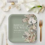 Vrijgezellenfeest pampas modern elegant sage green papieren bordje<br><div class="desc">Vrijgezellenfeest pampas gras en eucalyptus modern boho elegant natuurlijk,  sage groen en stijlvol ontwerp van het feestdecor.</div>
