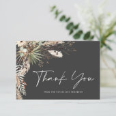 Vrijgezellenfeest pampas modern zwart dank u kaart (Staand voorkant)