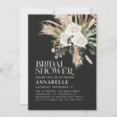 Vrijgezellenfeest pampas moderne zwarte rustige in kaart (Voorkant)