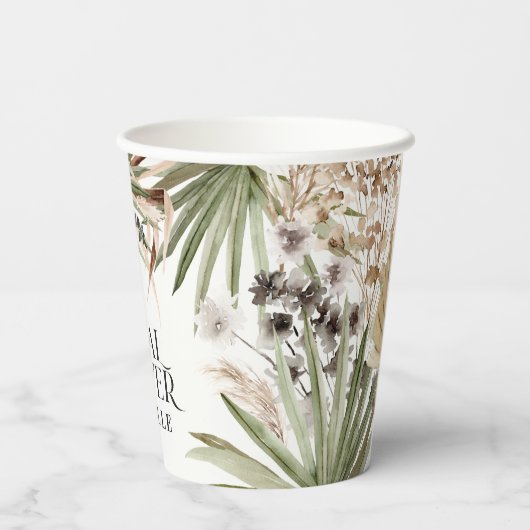 Vrijgezellenfeest pampas natuurlijke moderne parti papieren bekers (Achterkant)