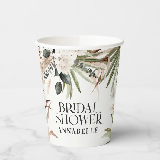 Vrijgezellenfeest pampas natuurlijke moderne parti papieren bekers (Links)