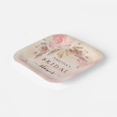 Vrijgezellenfeest pampas roos florale vlinders papieren bordje (Gebogen)