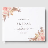 Vrijgezellenfeest pampas roos goud gastenboek (Voorkant)