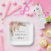 Vrijgezellenfeest pampas roos goudbloem papieren bordje (Feest)