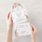 Vrijgezellenfeest pampas roos vlinderbloemigen RSV All In One Uitnodiging (Afscheurbaar)