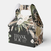 Vrijgezellenfeest pampas zwarte moderne bohpartij bedankdoosjes (Achterkant)