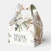 Vrijgezellenfeest pampas zwarte moderne bohpartij bedankdoosjes (Achterkant)